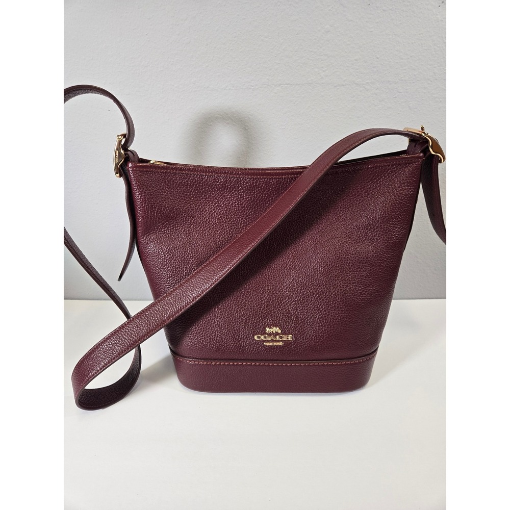 Coach‎ Pebbled Leather Jude Duffle Crossbody Bag Oxblood Burgundy CBH18